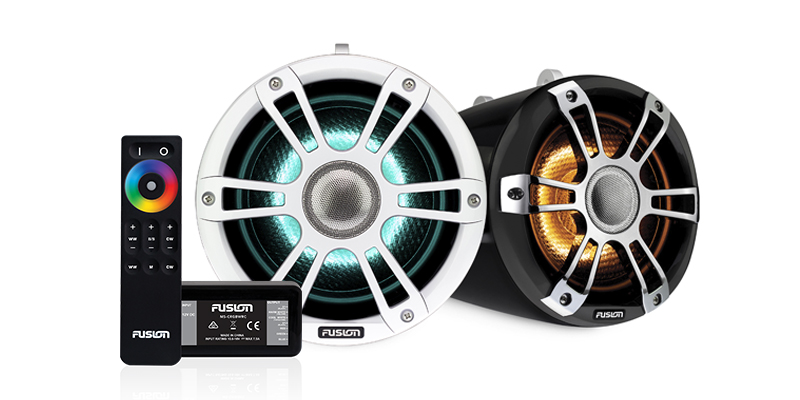 Båthøyttaler FUSION Signature 3 88 330W CRGBW grå Marine Waketower høyttaler 0100243700